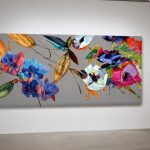 Orchideeën en Bloementuil in Bloei, Bloemen & Stilleven schilderij aan de muur in interieur