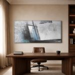 Zwevend in Grijs, Abstract & Modern schilderij aan de muur in interieur