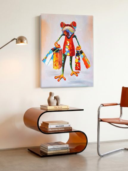 Winkelende Kikker, Dieren schilderij aan de muur in interieur