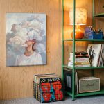 Gedachten in Wolken, Mensen & Portretten schilderij aan de muur in interieur