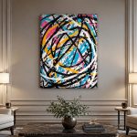 Wervelende Energie, Abstract & Modern schilderij aan de muur in interieur
