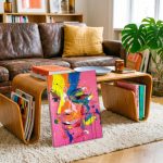 Gezicht in Kleurstorm, Mensen & Portretten schilderij aan de muur in interieur