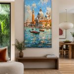 Santa Maria della Salute in Venetië, Steden & Skylines schilderij aan de muur in interieur