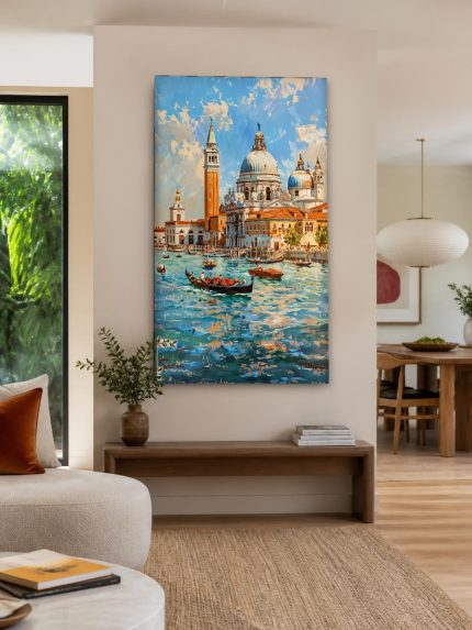 Santa Maria della Salute in Venetië, Steden & Skylines schilderij aan de muur in interieur