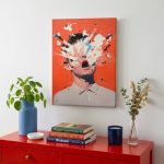 Explosie van Gedachten, Mensen & Portretten schilderij aan de muur in interieur