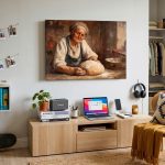 De Broodbakster, Mensen & Portretten schilderij aan de muur in interieur