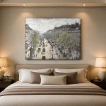 Boulevard Montmartre in de lente (naar Pissarro), Steden & Skylines schilderij aan de muur in interieur