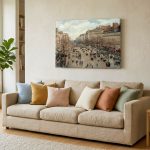 Boulevard Montmartre (naar Pissarro), Steden & Skylines schilderij aan de muur in interieur