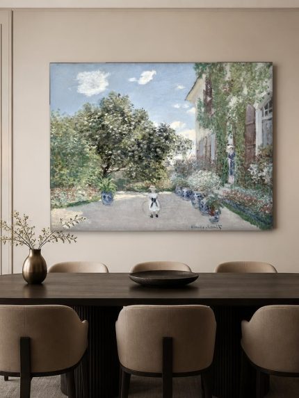 De tuin van het huis in Argenteuil (naar Monet), Natuur & Landschap schilderij aan de muur in interieur