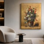 Veldboeket (naar Cauchois), Bloemen & Stilleven schilderij aan de muur in interieur