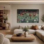 Klaprozenveld (naar Sargent), Bloemen & Stilleven schilderij aan de muur in interieur