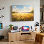 Wilde Bloemenweide in Zomerlicht, Bloemen & Stilleven schilderij aan de muur in interieur