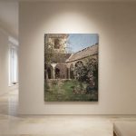 Kloostertuin met Rozen, Bloemen & Stilleven schilderij aan de muur in interieur