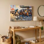 Vol Vaart in de Race, Dieren schilderij aan de muur in interieur