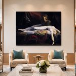 De Nachtmerrie (naar Fuseli), Mensen & Portretten schilderij aan de muur in interieur