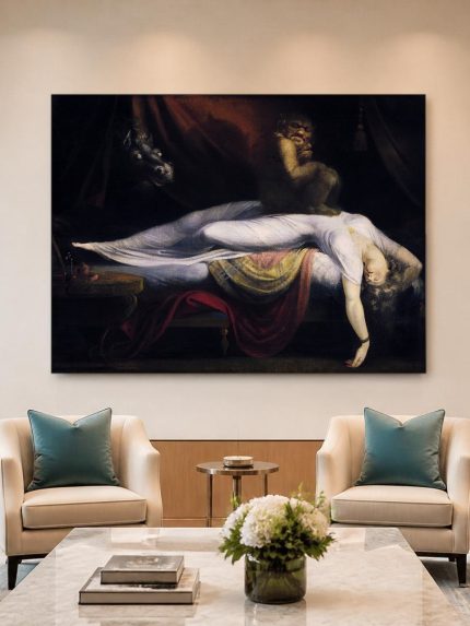 De Nachtmerrie (naar Fuseli), Mensen & Portretten schilderij aan de muur in interieur