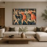Dansende Vriendinnen, Mensen & Portretten schilderij aan de muur in interieur