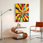 Kleurexplosie in Beweging, Abstract & Modern schilderij aan de muur in interieur