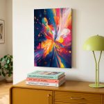 Kleurexplosie in beweging, Abstract & Modern schilderij aan de muur in interieur