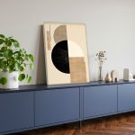 Cirkelspel in Zand, Abstract & Modern schilderij aan de muur in interieur