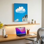 Zomerwolk boven Herenhuis, Natuur & Landschap schilderij aan de muur in interieur