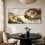 De Schepping van Adam (naar Michelangelo), Mensen & Portretten schilderij aan de muur in interieur