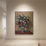 Boeket in Vaas (naar Pissarro), Bloemen & Stilleven schilderij aan de muur in interieur