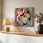 Cirkels (naar Delaunay), Abstract & Modern schilderij aan de muur in interieur