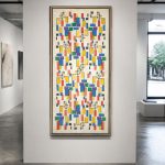 Kleurcompositie (naar Van Doesburg), Abstract & Modern schilderij aan de muur in interieur
