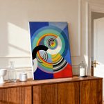 Concentrische Cirkels in Kleur, Abstract & Modern schilderij aan de muur in interieur