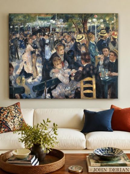Bal in de tuin (naar Renoir), Mensen & Portretten schilderij aan de muur in interieur