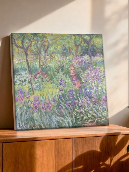 Tuin in Giverny (naar Monet), Bloemen & Stilleven schilderij aan de muur in interieur