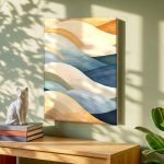 Golvende Duinen in Aardetinten, Abstract & Modern schilderij aan de muur in interieur