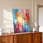 Lichtspel in Kleur, Abstract & Modern schilderij aan de muur in interieur