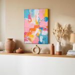 Zomerpalet in Beweging, Abstract & Modern schilderij aan de muur in interieur