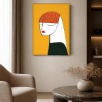 Stille Blik in Profiel, Mensen & Portretten schilderij aan de muur in interieur