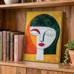 Dromerig Vrouwenportret, Mensen & Portretten schilderij aan de muur in interieur