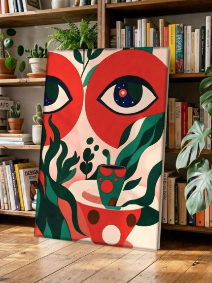 Ogen Tussen de Bladeren, Mensen & Portretten schilderij aan de muur in interieur