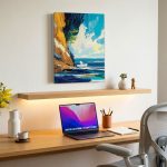 Stille Baai onder de Klif, Natuur & Landschap schilderij aan de muur in interieur