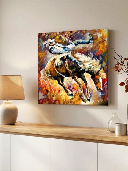 Wilde Rodeo, Dieren schilderij aan de muur in interieur