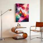 Gebroken Kristallen, Abstract & Modern schilderij aan de muur in interieur