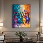 Waterdraagsters in kleur, Mensen & Portretten schilderij aan de muur in interieur
