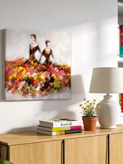 Danseressen in kleurenpracht, Mensen & Portretten schilderij aan de muur in interieur