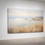 Zeilboten in de Ochtendnevel, Natuur & Landschap schilderij aan de muur in interieur