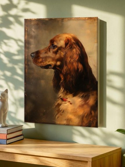 Ierse Setter in Profiel, Dieren schilderij aan de muur in interieur