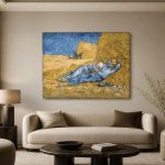 Middagrust (naar Van Gogh), Mensen & Portretten schilderij aan de muur in interieur