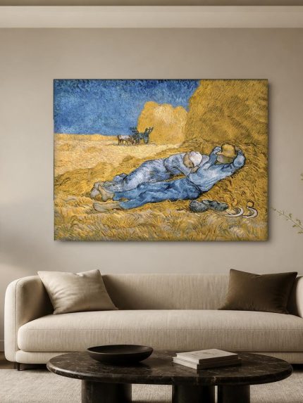 Middagrust (naar Van Gogh), Mensen & Portretten schilderij aan de muur in interieur