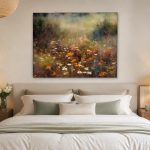 Zomerse Bloemenweide, Bloemen & Stilleven schilderij aan de muur in interieur