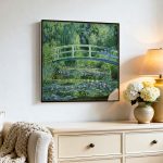 Japanse brug in Giverny (naar Monet), Natuur & Landschap schilderij aan de muur in interieur