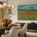 Klaprozenveld (naar Van Gogh), Bloemen & Stilleven schilderij aan de muur in interieur